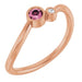 Ladies 3 mm Natural Pink Tourmaline Natural Diamond Ring (I1, G-H) — 14K Rose Gold