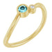 Ladies 3 mm Natural Blue Zircon Natural Diamond Ring (I1, G-H) — 14K Yellow Gold