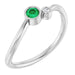 Ladies 3 mm Natural Emerald Natural Diamond Ring (SI2-SI3, G-H) — Platinum