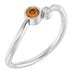 Ladies 3 mm Natural Citrine Natural Diamond Ring (I1, G-H) — Sterling Silver