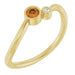 Ladies 3 mm Natural Citrine Natural Diamond Ring (I1, G-H) — 14K Yellow Gold