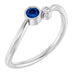 Ladies 3 mm Natural Blue Sapphire Natural Diamond Ring (SI2-SI3, G-H) — Platinum