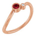 Ladies 3 mm Natural Ruby Natural Diamond Ring (I1, G-H) — 14K Rose Gold