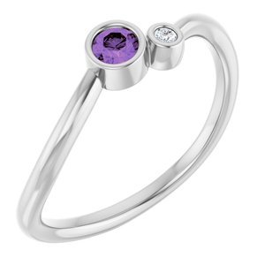 Ladies 3 mm Natural Alexandrite Natural Diamond Ring (SI2-SI3, G-H) — Platinum