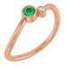 Ladies 3 mm Natural Emerald Natural Diamond Ring (I1, G-H) — 14K Rose Gold