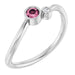 Ladies 3 mm Natural Pink Tourmaline Natural Diamond Ring (I1, G-H) — Sterling Silver