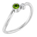 Ladies 3 mm Natural Peridot Natural Diamond Ring (I1, G-H) — Sterling Silver
