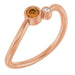 Ladies 3 mm Natural Citrine Natural Diamond Ring (I1, G-H) — 14K Rose Gold