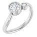 Ladies 5 mm Natural White Sapphire Natural Diamond Ring (SI2-SI3, G-H) — Platinum