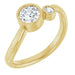 Ladies 4 mm Natural White Sapphire Natural Diamond Ring (I1, G-H) — 14K Yellow Gold