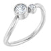 Ladies 4 mm Natural White Sapphire Natural Diamond Ring (I1, G-H) — 14K White Gold