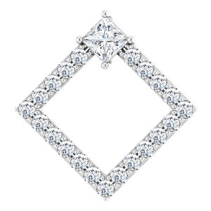 Ladies Natural Diamond Pendant (Si2-Si3, G-H) — Platinum