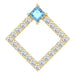 Ladies Natural Aquamarine Natural Diamond Pendant (I1, G-H) — 14K Yellow Gold
