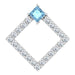 Ladies Natural Aquamarine Natural Diamond Pendant (Si2-Si3, G-H) — Platinum