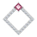Ladies Natural Pink Tourmaline Natural Diamond Pendant (I1, G-H) — 14K White Gold