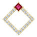 Ladies Natural Ruby Natural Diamond Pendant (I1, G-H) — 14K Yellow Gold