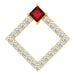 Ladies Natural Mozambique Garnet Natural Diamond Pendant (I1, G-H) — 14K Yellow Gold