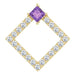 Ladies Natural Amethyst Natural Diamond Pendant (I1, G-H) — 14K Yellow Gold