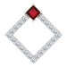 Ladies Natural Mozambique Garnet Natural Diamond Pendant (I1, G-H) — 14K White Gold