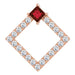 Ladies Natural Mozambique Garnet Natural Diamond Pendant (I1, G-H) — 14K Rose Gold