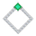 Ladies Natural Emerald Natural Diamond Pendant (I1, G-H) — 14K White Gold