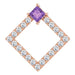 Ladies Natural Amethyst Natural Diamond Pendant (I1, G-H) — 14K Rose Gold