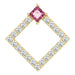 Ladies Natural Pink Tourmaline Natural Diamond Pendant (I1, G-H) — 14K Yellow Gold
