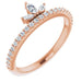Ladies Natural Diamond Stackable Crown Ring (I1, GHI) — 14K Rose Gold