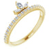 Ladies Natural Diamond Stackable Crown Ring (I1, GHI) — 14K Yellow Gold