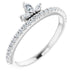 Ladies Natural Diamond Stackable Crown Ring (I1, GHI) — Sterling Silver