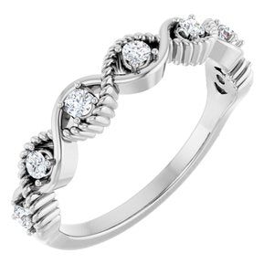 Ladies Natural Diamond Stackable Ring (SI2-SI3, G-H) — Platinum