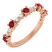 Ladies Natural Ruby Natural Diamond Ring (I1, G-H) — 14K Rose Gold
