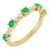 Ladies Natural Emerald Natural Diamond Ring (I1, G-H) — 14K Yellow Gold