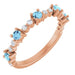 Ladies Natural Aquamarine Natural Diamond Ring (I1, G-H) — 14K Rose Gold