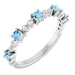 Ladies Natural Aquamarine Natural Diamond Ring (I1, G-H) — Platinum