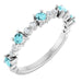 Ladies Natural Blue Zircon Natural Diamond Ring (I1, G-H) — Platinum