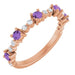Ladies Natural Amethyst Natural Diamond Ring (I1, G-H) — 14K Rose Gold