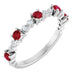 Ladies Natural Ruby Natural Diamond Ring (I1, G-H) — Platinum