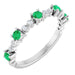 Ladies Natural Emerald Natural Diamond Ring (I1, G-H) — Platinum