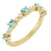Ladies Natural Blue Zircon Natural Diamond Ring (I1, G-H) — 14K Yellow Gold