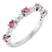 Ladies Natural Pink Tourmaline Natural Diamond Ring (I1, G-H) — Platinum