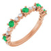 Ladies Natural Emerald Natural Diamond Ring (I1, G-H) — 14K Rose Gold