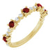 Ladies Natural Mozambique Garnet Natural Diamond Ring (I1, G-H) — 14K Yellow Gold