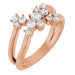 Ladies Natural Diamond Cluster Bypass Ring (I1, G-H) — 14K Rose Gold
