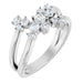 Ladies Natural Diamond Cluster Bypass Ring (I1, G-H) — Sterling Silver