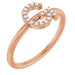 Ladies Natural Diamond Initial G Ring (I1, G-H) — 14K Rose Gold