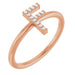 Ladies Natural Diamond Initial F Ring (I1, G-H) — 14K Rose Gold