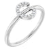 Ladies Natural Diamond Initial C Ring (I1, G-H) — Sterling Silver
