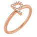 Ladies Natural Diamond Initial P Ring (I1, G-H) — 14K Rose Gold