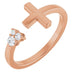 Ladies Natural Diamond Negative Space Cross Ring (I1, G-H) — 14K Rose Gold